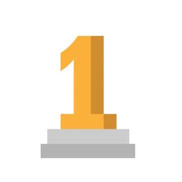 First place trophy icon on white background. first place award symbol. Stock Illustration