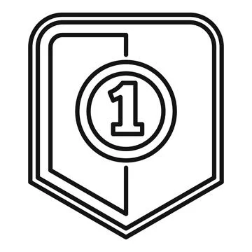 First place video game icon, outline style Stock Illustration
