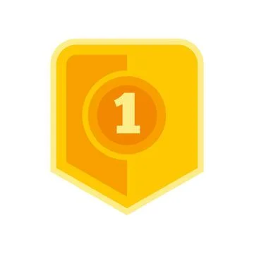 First place video game icon flat isolated Stock Illustration