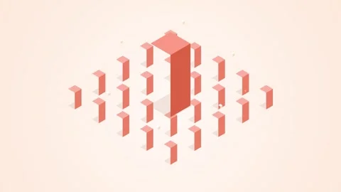 First place winner icon, 3D isometric blocks forming number one, success co.. Stock Footage 346660385