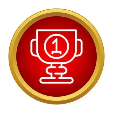 First place winner trophy cup line icon Stock Illustration