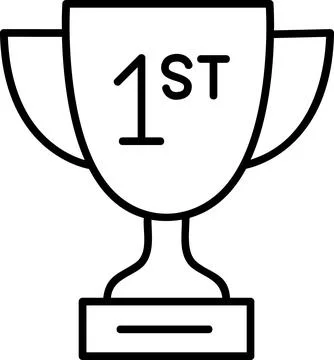 First Place Winner Trophy Cup Icon Stock Illustration