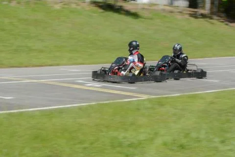 First placed looking back worried about his opponent Stock Photos