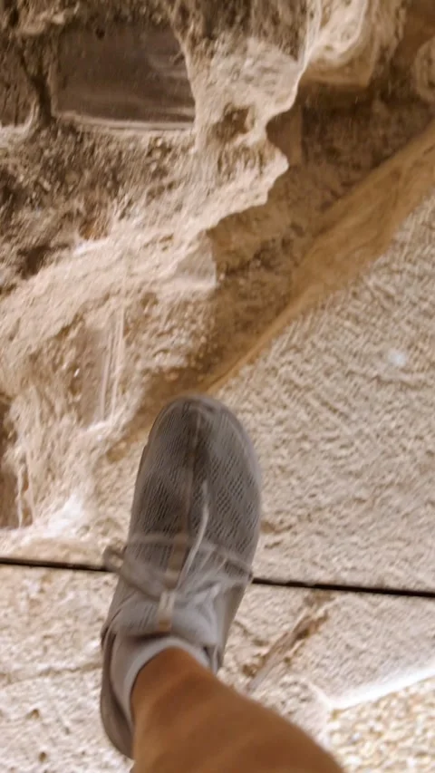 First point view. Museum of archaeological excavations under glass. Historical Stock Footage 315093670