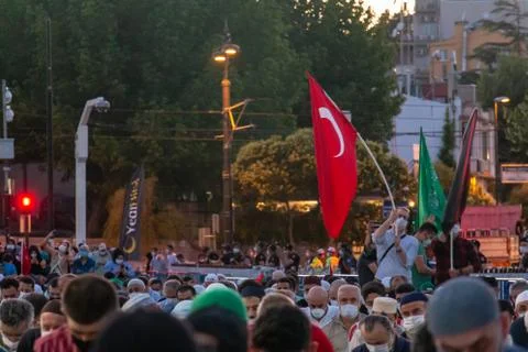First prayer after 86 years in Hagia Sophia mosque Stock Photos