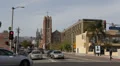 First Presbyterian Church Hollywood Boulevard Gower Street Car Passing Traffic HD Footage
