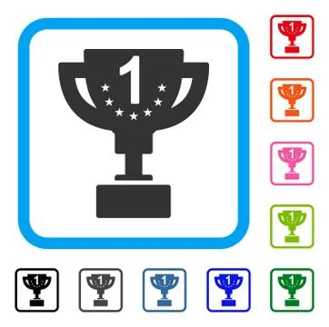 First Prize Cup Framed Icon Stock Illustration