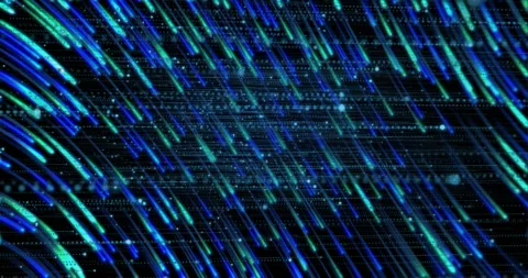 First pulse sparking diagonal cyan-blue streaks sliding stacking lighting grid Stock Footage 329700823