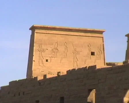 The First Pylon of the Temple of Isis on Philae Island Stock-Footage 22678569