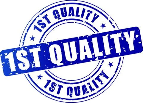 First quality blue stamp Stock Illustration