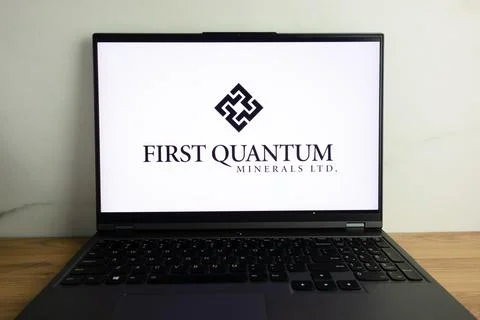 First Quantum Minerals Ltd mining and metals company logo on laptop Stock Photos