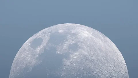 First Quarter Moon on blue sky, Rising, Extreme Zoom, 4K 스톡 동영상 84826224