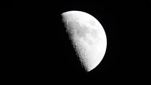 First Quarter Moon Stock Footage 206122003