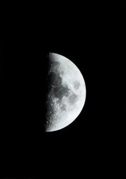 First quarter of the Moon Stock Photos