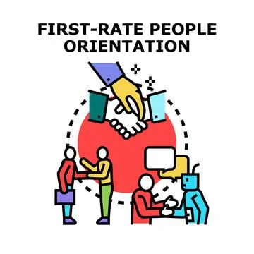 First rate people orientation providing business excellence Illustrazione stock