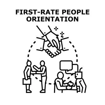 First rate people orientation providing business excellence Illustrazione stock