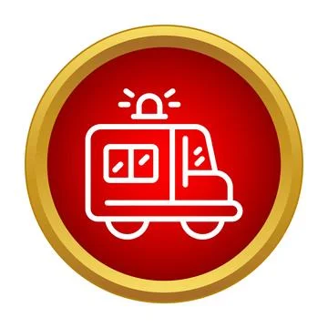 First responder emergency services ambulance icon button Stock Illustration