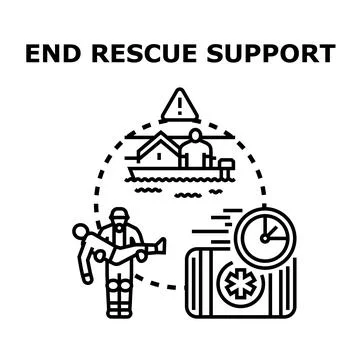 First responder providing emergency support for natural disaster イラスト素材