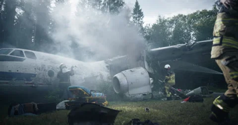 First Responders Saving Passengers From Plane Crash Stock Footage 295803335