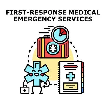 First response medical emergency services vector concept 库存插图
