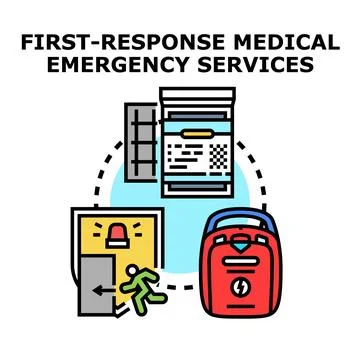 First response medical emergency services concept illustration Stock Illustration
