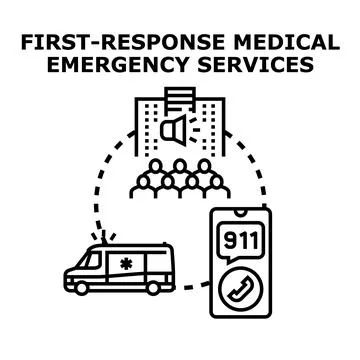 First response medical emergency services concept illustration Stock Illustration