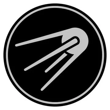 First Satellite Black Coin Stock Illustration