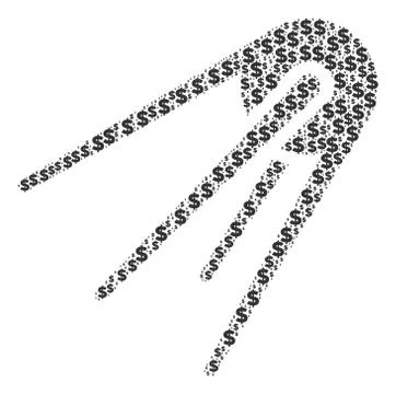 First Satellite Composition of Dollar and Dots Stock Illustration