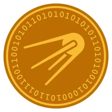 First Satellite Digital Coin Illustrazione stock