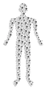 First Satellite Man Figure Stock Illustration