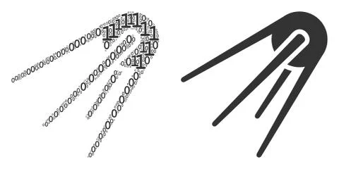 First Satellite Mosaic of Binary Digits Stock Illustration