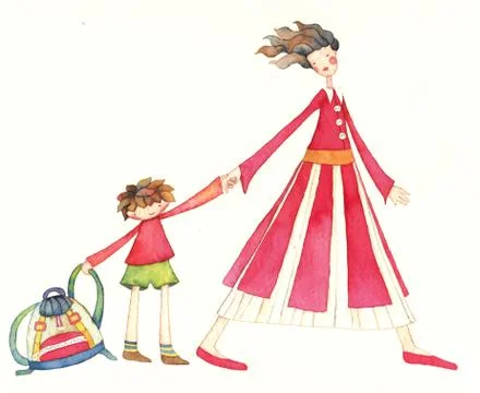 FIRST SCHOOL DAY 스톡 일러스트