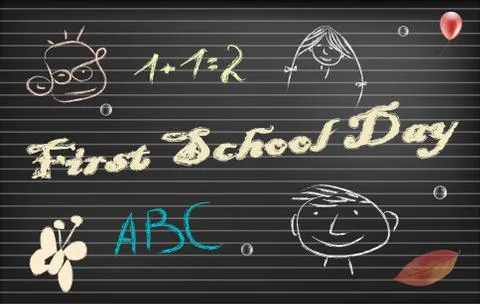 First school day Illustrazione stock