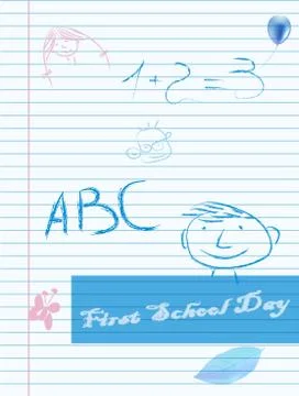 First school day Stock Illustration