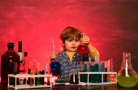 First school day. Learning at home. Knowledge day. First grade. schoolboy Stock Photos