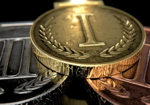 First Second And Third Medals Stock Illustration