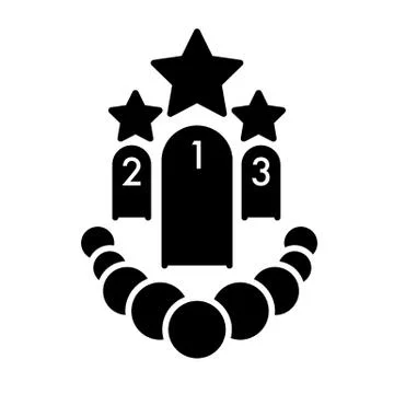 First, second and third place star award solid icon. vector illustration 스톡 일러스트