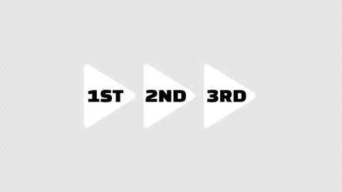 First second and third triangle sequence buttons,1st 2nd 3rd. Stock Footage 337079963