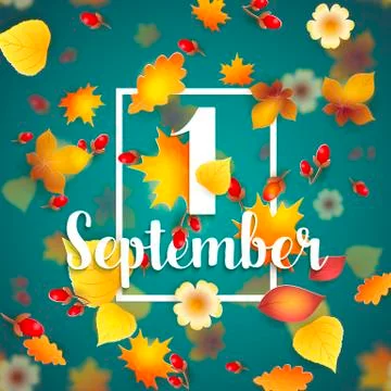 First September Autumn Background Illustrazione stock