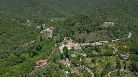 First of six videos of a small town in the middle of mountains Stock Footage 245272283