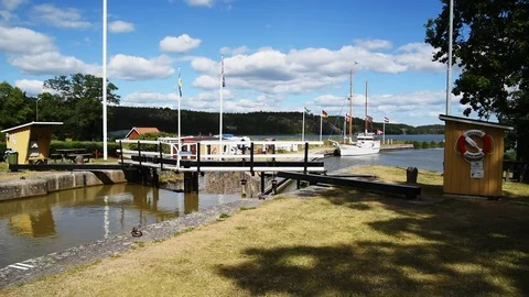 The first sluice gate Stock Footage 94507834