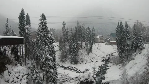 First snow in the Caucasus mountains Stock Footage 144603290