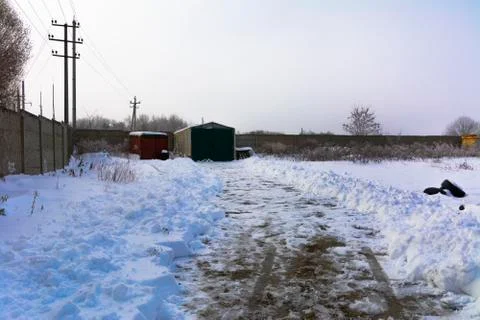 The first snow fell that cleared grade Stock Photos