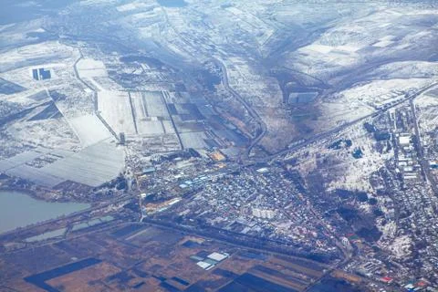 First snow on the fields Stock Photos