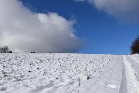 First snow in the fields Stock Photos