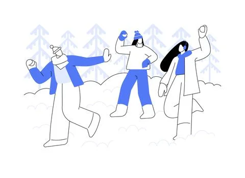 First snow isolated cartoon vector illustrations. Ilustración de archivo