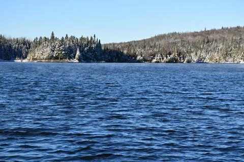 First snow in the lake Stock Photos
