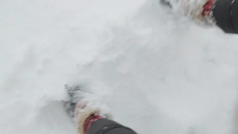 The first snow in mittens Video stock 116709017