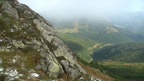 First snow in mountains, panorama Stock Footage 71126843