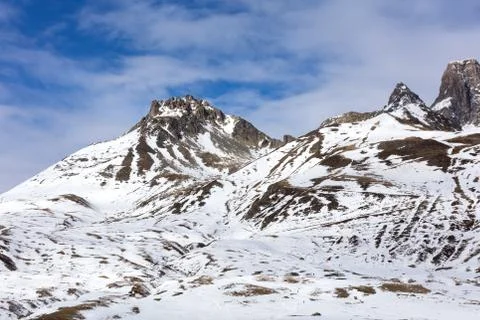 First snow on the mountains Stock Photos
